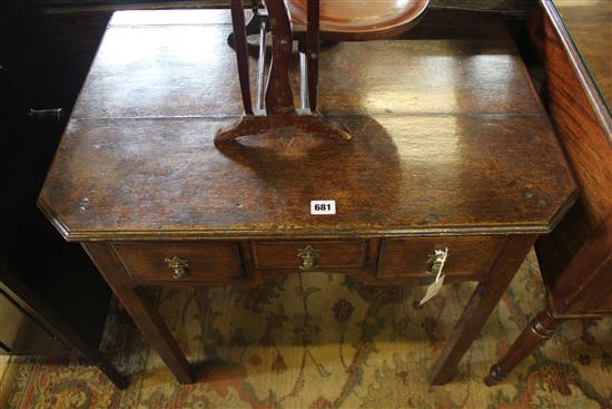 A George III oak lowboy, W.2ft 6in.